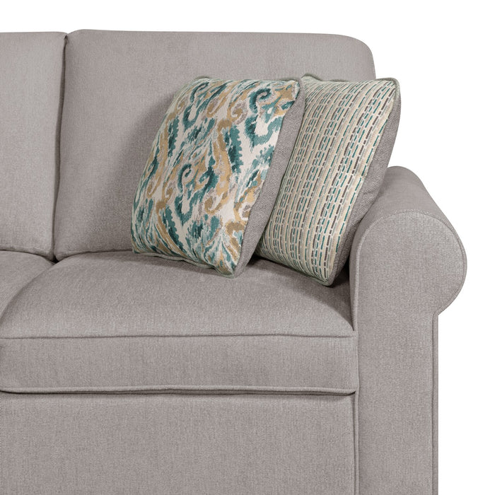 Scott Living Haven 2-Piece Right-Facing Chenille Fabric Sleeper Sectional - Grey