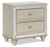 ["Tyra Bedside 2-Drawer Nightstand, 28\"W x 29\"H, Glam - Champagne"]