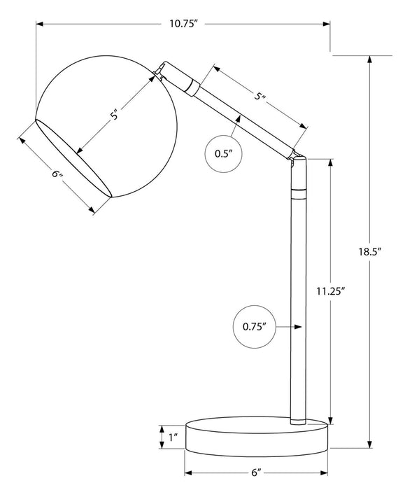 19\" Gold Metal Desk/Task Lamp