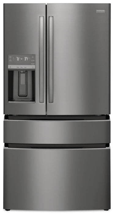 Frigidaire Gallery 36\" 21.5 Cu. Ft. Counter-Depth 4-Door French-Door Refrigerator - Smudge-Proof® Black Stainless Steel - GRMC2273CD