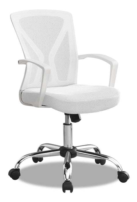 Dominic 23.5\" Office Chair with Mesh Back - White