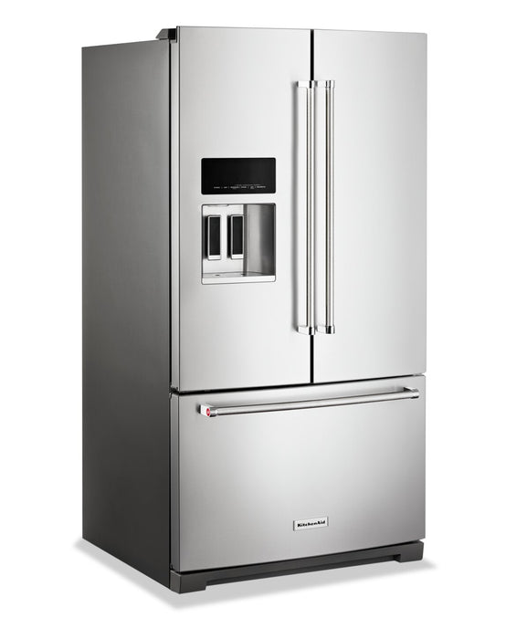 KitchenAid 36\" 26.8 Cu. Ft. French-Door Refrigerator - Stainless Steel with PrintShield™ Finish - KRFF577KPS