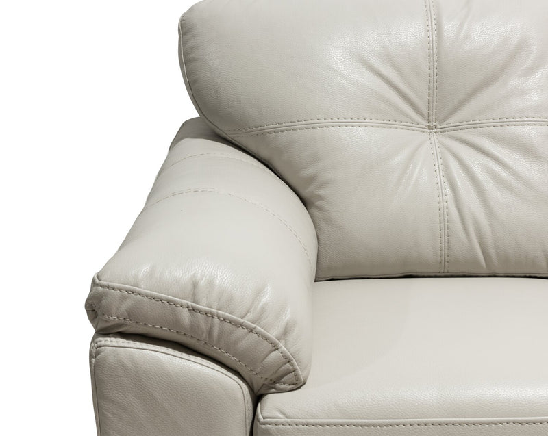 Made in Canada Addison 42\" Leather-Look Fabric Chair with Removable Seat Cushion and Tufting - Beige