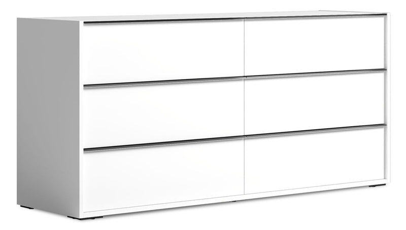 Raia Bedroom 6-Drawer Dresser - Made in Italy, 59\"W x 33\"H, Modern - White