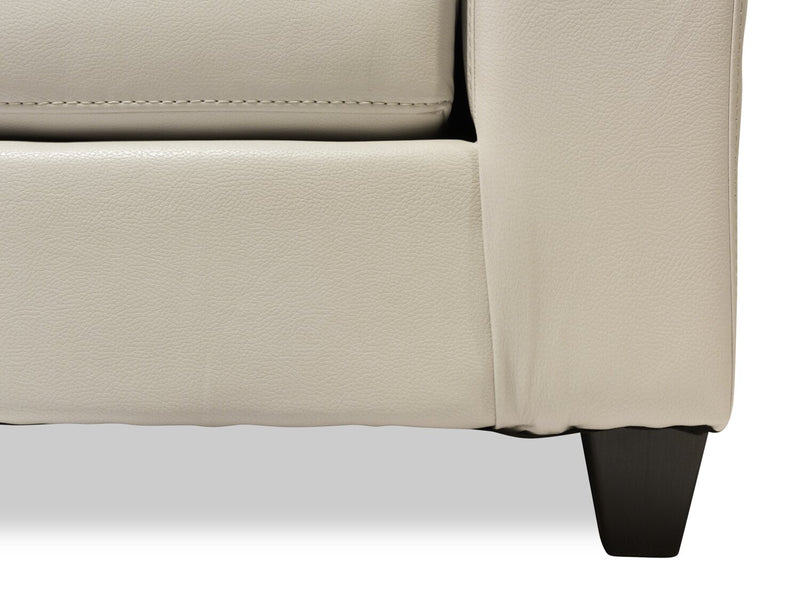 Made in Canada Addison 42\" Leather-Look Fabric Chair with Removable Seat Cushion and Tufting - Beige