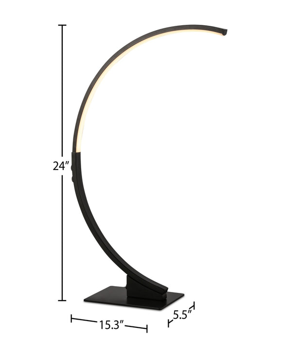 Zeus 24\" Matte Black LED Table Lamp