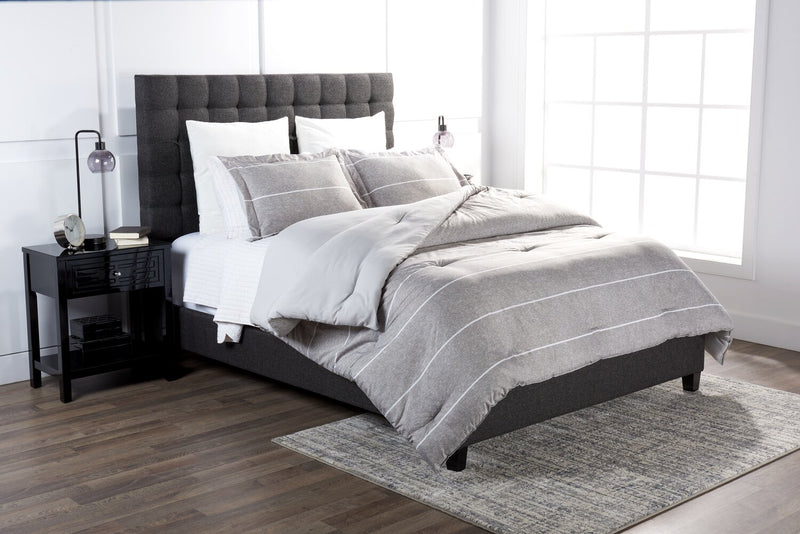 Stripes 3-Piece King Comforter Set - Grey