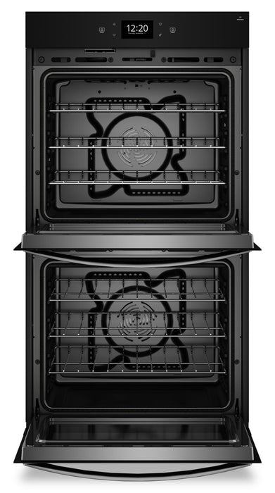 Whirlpool 30\" 10 Cu. Ft. Electric Double Wall Oven with True Convection - Black Stainless Steel with PrintShield™ Finish - WOED7030PV
