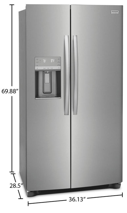 Frigidaire Gallery 36.1\" 22.3 Cu. Ft. Counter-Depth Side-by-Side Refrigerator - Smudge-Proof® Stainless Steel - GRSC2352AF