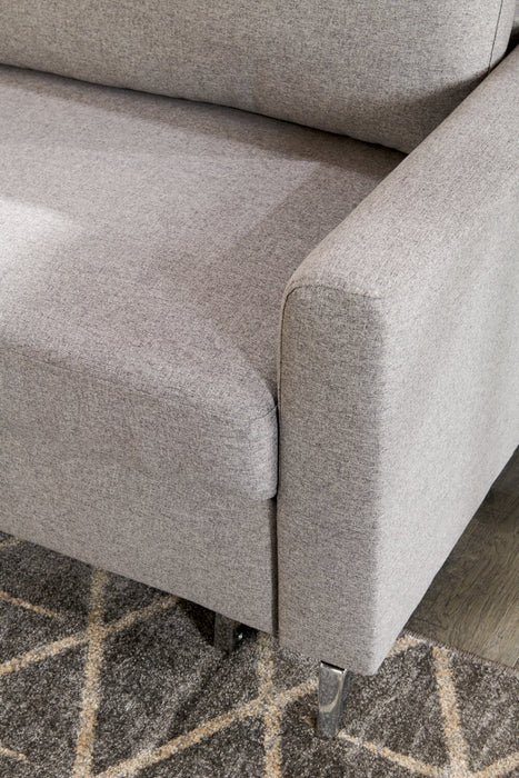 Wilson 77.5\" Linen-Look Fabric Sleeper Sofa with Drop-Down Back Cushions and Metal Legs - Solis Grey 