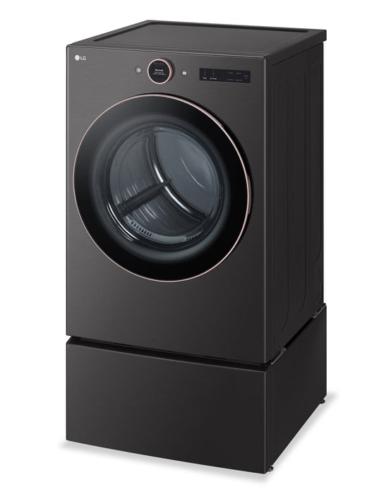 LG 7.4 Cu. Ft. Smart Electric Dryer with Steam - Black Steel - Stackable - DLEX6500B