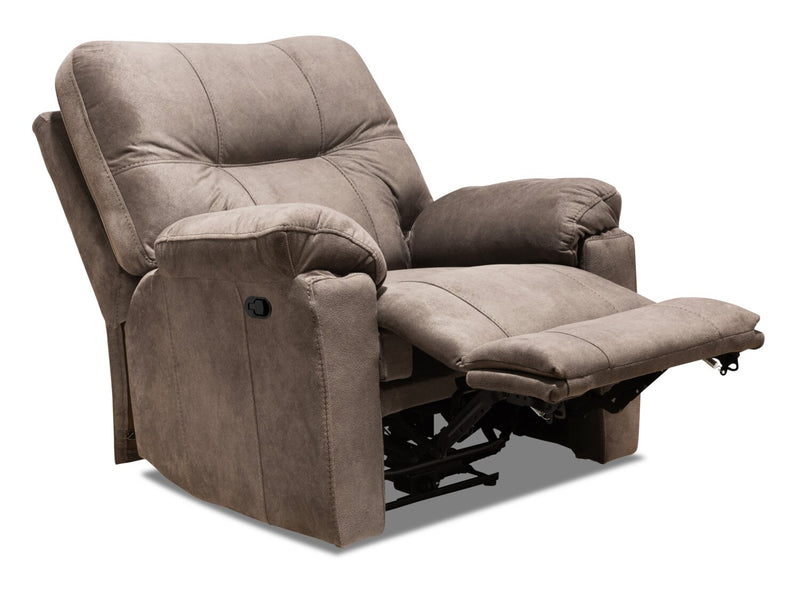 Made in Canada Gybson 38\" Fabric Glider Reclining Chair -  Latte Brown