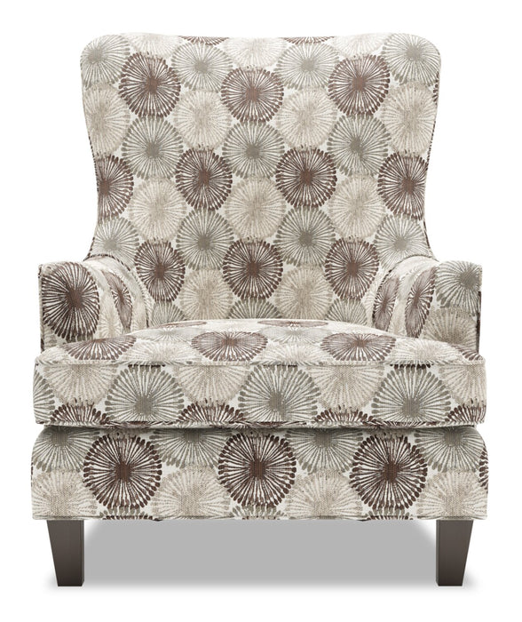 Made in Canada Sofa Lab Customizable Wingback 32\" Fabric Accent Chair - Stone Multicolour