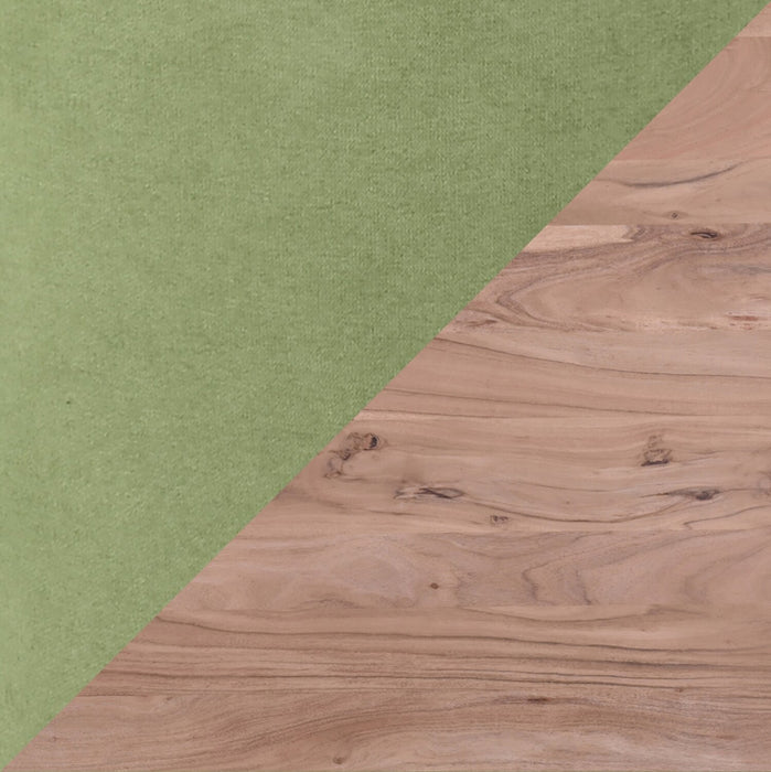 Miya 5pc Dining Set with Table & 4 Chairs, Live Edge, Acacia Wood, Metal, 60\"W - Moss Green