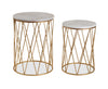 Dalilah 16\" 2-Pack Accent Table Package - White Marble with Gold Base