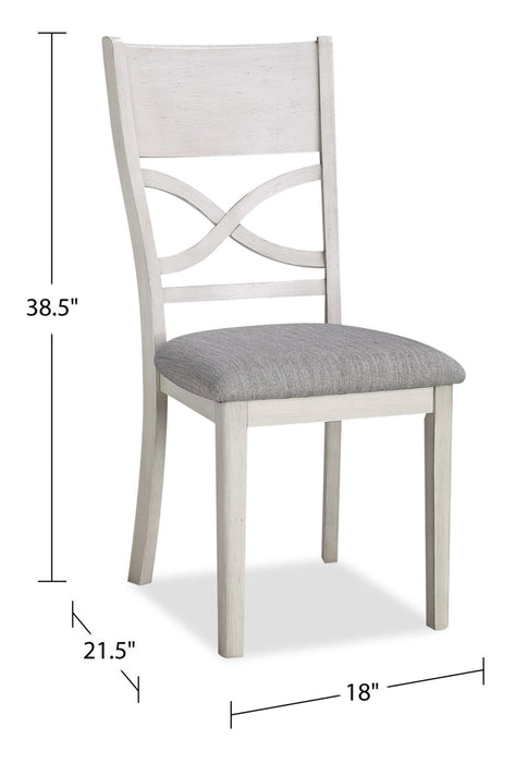 Shae 5pc Dining Set with Table & 4 Chairs, 48\"W - Antique White