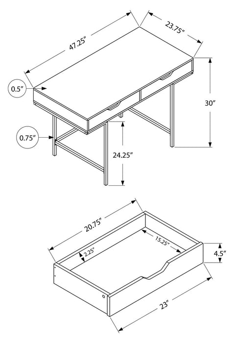 Butler 47.25\" Office Desk with 2-Drawers - Brown