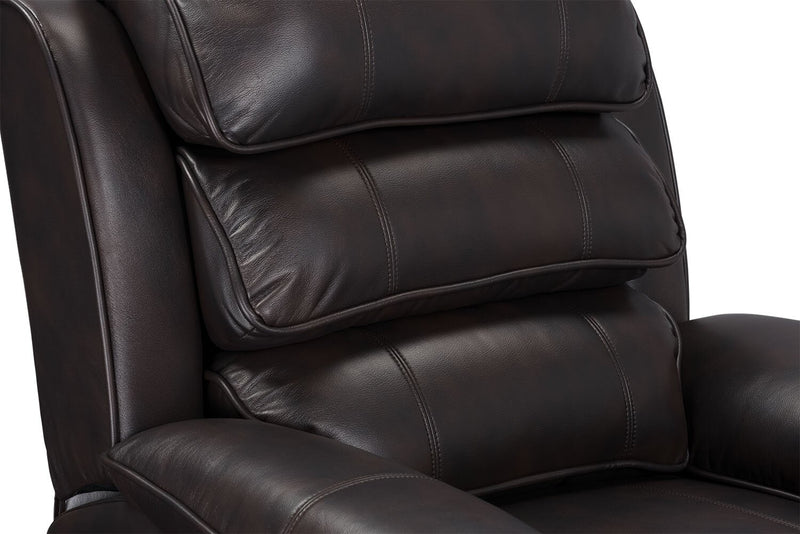 Adam 34.45\" Brown Leather-Look Fabric Glider Reclining Chair