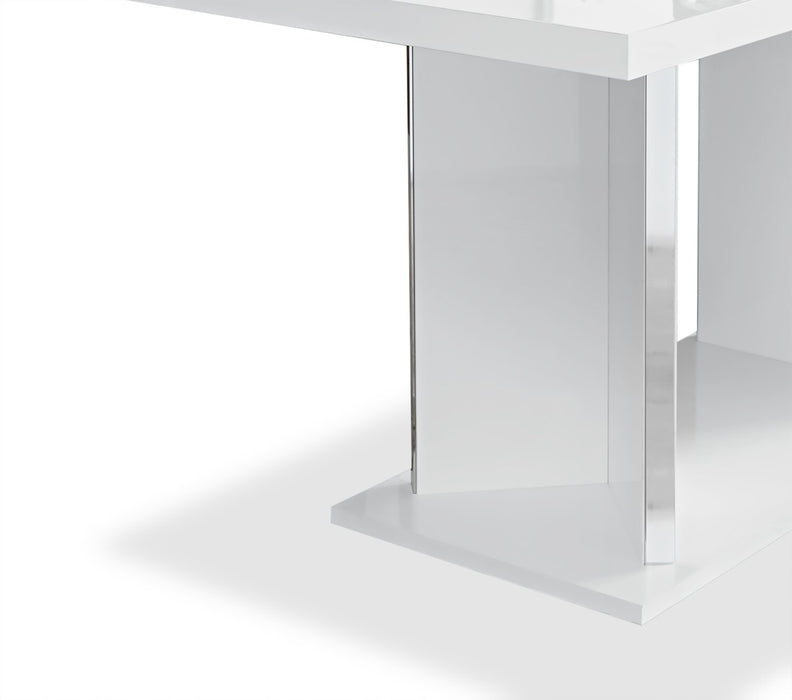 Raia Dining Table - Made in Italy, Pedestal Base, Modern, 71\"W - White