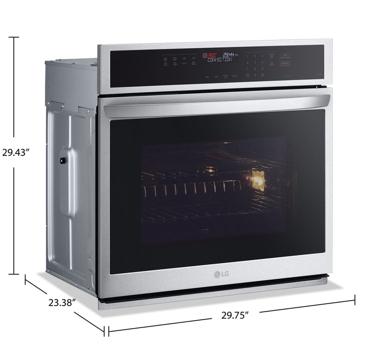 LG 30\" 4.7 Cu. Ft. Electric Wall Oven with True Convection - Smudge Proof Stainless Steel - WSEP4723F
