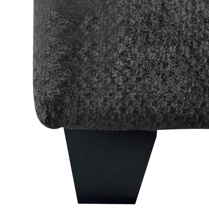 Made in Canada Febe 49\" Chenille Fabric Chair with Flared Arms and Wood Legs - Charcoal Grey