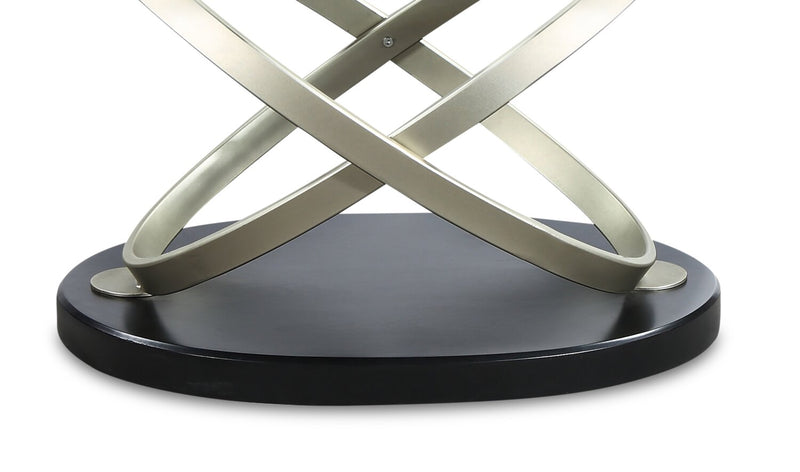 Vikki 48\" Modern Oval Glass Top Coffee Table - Glass with Metal Base