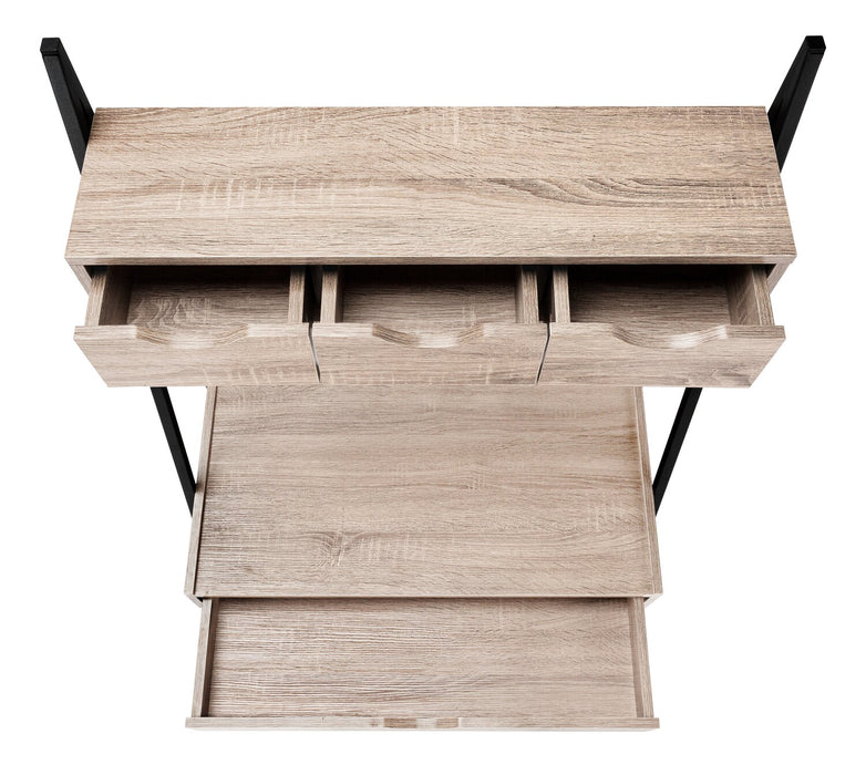 Norris 31.5\" Compact Office Desk with 4-Drawers - Taupe