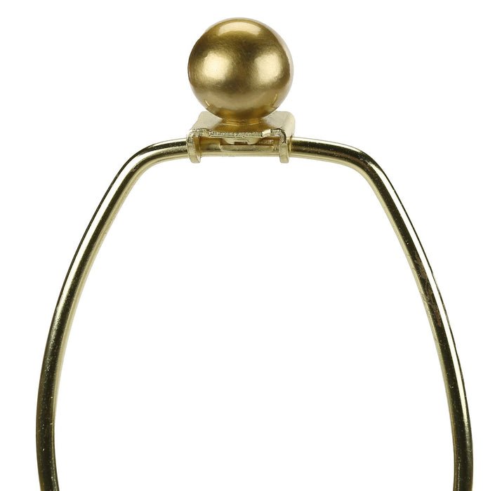 28\" Black and Gold Metal with Beige Drum Table Lamp