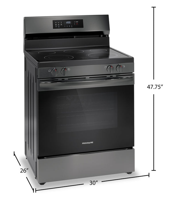Frigidaire 5.3 Cu. Ft. Electric Range With Air Fry and Convection Bake - Black Stainless Steel - FCRE308CAD