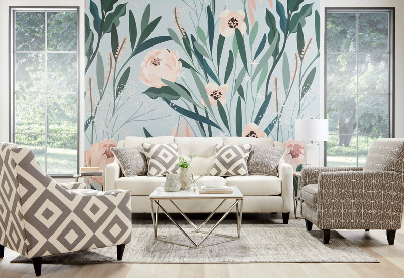 Made in Canada Cindy Crawford Home Kylie 30\" Linen-Look Fabric Accent Chair - Charcoal Emblem