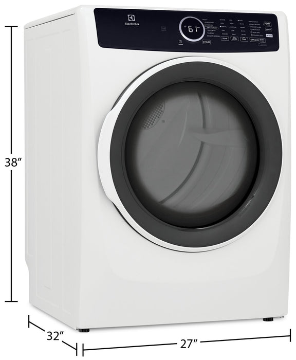 Electrolux 8 Cu. Ft. Gas Dryer with Steam - White - Stackable - ELFG7437AW