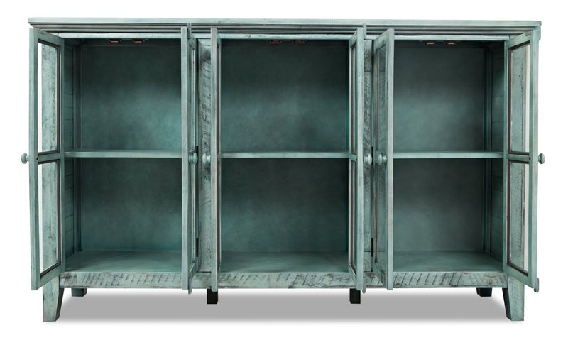 Rocco 70\" 6-Door Large Accent Cabinet - Vintage Blue