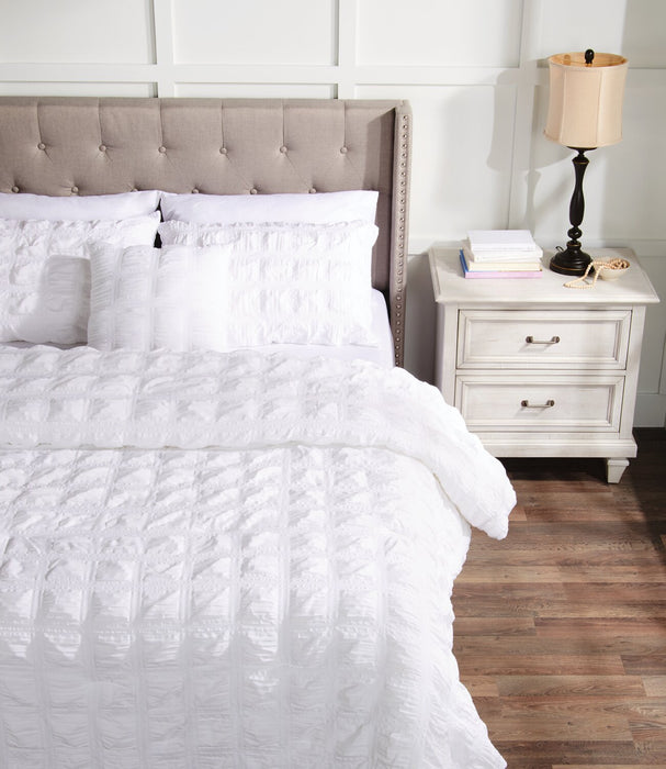 Elanna 4-Piece King Comforter Set - White