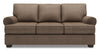 Made in Canada Customizable Sofa Lab Roll 86\" Linen-Look Fabric Sofa Bed with Rolled Arms - Luna Praline Brown