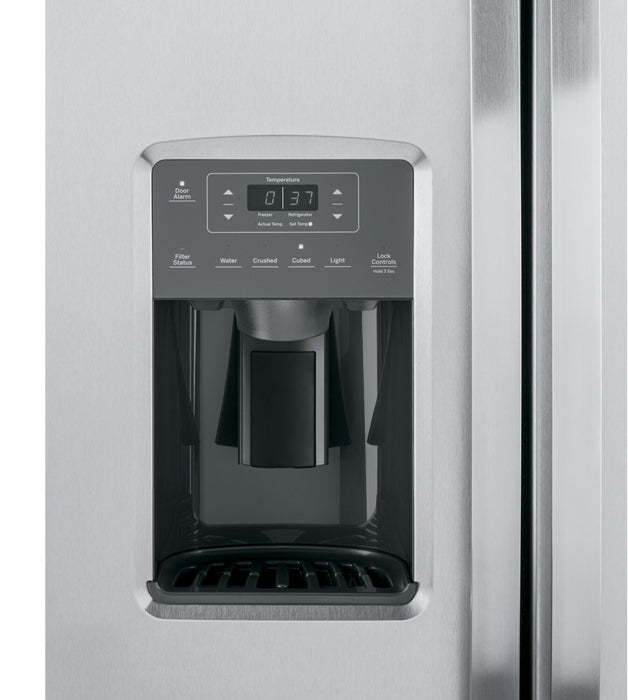 GE 33\" 23.2 Cu. Ft. Side-by-Side Refrigerator - Stainless Steel Fingerprint Resistant  - GSS23GYPFS