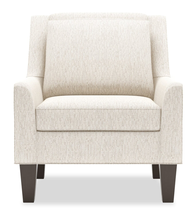 Made in Canada Sofa Lab Customizable Club 29\" Chenille Fabric Accent Chair with Wood Legs -  Luxury Sand Beige
