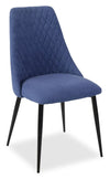 ["Miya Dining Chair with Polyester Fabric, Metal - Navy Blue"]