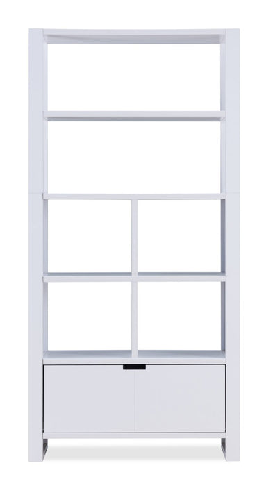 Oscar Owen 36\" Bookcase with Drawer & 6 Shelves - White