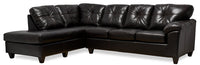 Made in Canada Addison 2-Piece Left-Facing Leather-Look Fabric Sectional with Removable Seat Cushions - Blackberry 