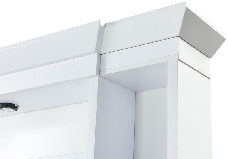 Emry 87.5\" 3-Piece Wall Unit Entertainment Centre with Storage and Cable Management for TVs up to 90\"- White