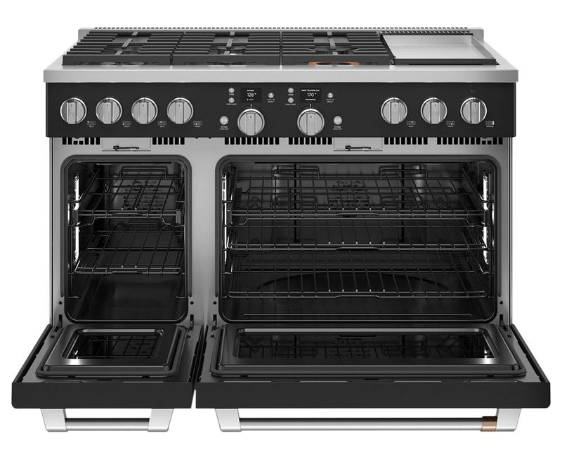 Cafe 8.25 Cu. Ft. Smart Dual Fuel Range with True European Convection and Self Clean Racks - Black - C2Y486P3TD1