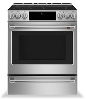 Cafe 5.7 Cu. Ft. Smart Electric Range with In Oven Camera and Cooktop Sensor - Stainless Steel - CHS90XP2MS1
