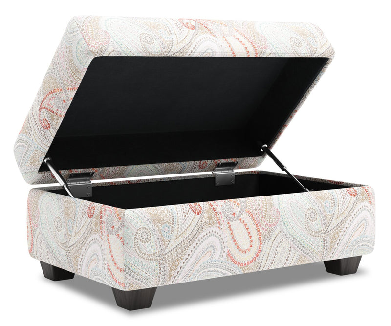 Made in Canada Customizable Sofa Lab The Trunk 39\" Fabric Storage Ottoman - Eden Multicolour