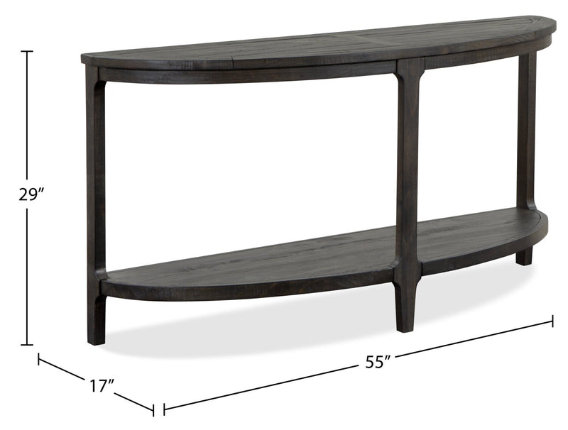 Axl 55\" Traditional Sofa Table with Shelf - Dark Grey-Brown Wood