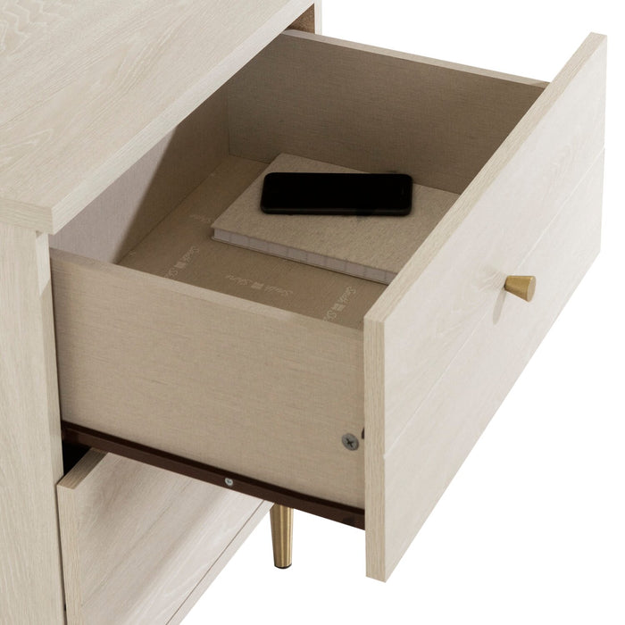 Lake Bedside 2-Drawer Nightstand, 19.5\"W x 25.5\"H, Made in Canada, Glam - White
