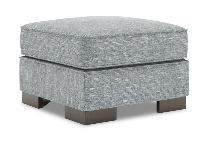 Made in Canada Customizable Sofa Lab Track 24\" Linen-Look Fabric Ottoman - Luna Pewter Grey