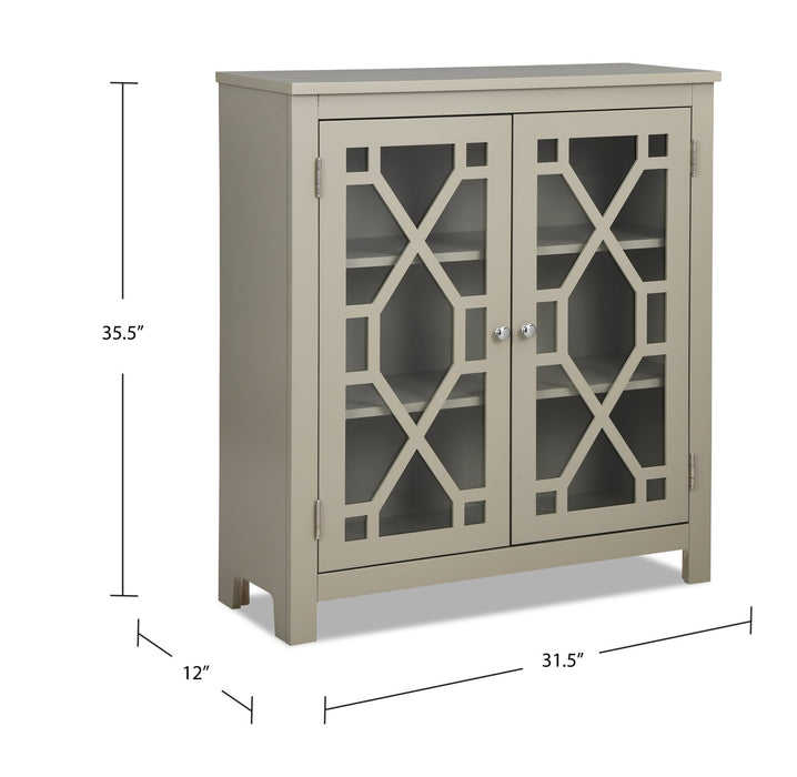 Clary 31.5\" Accent Cabinet with Glass Doors - Grey