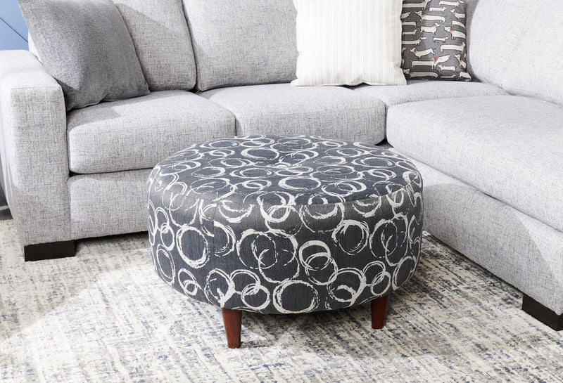 Made in Canada Customizable Sofa Lab The Curve 31\" Fabric Ottoman - Heather Multicolour