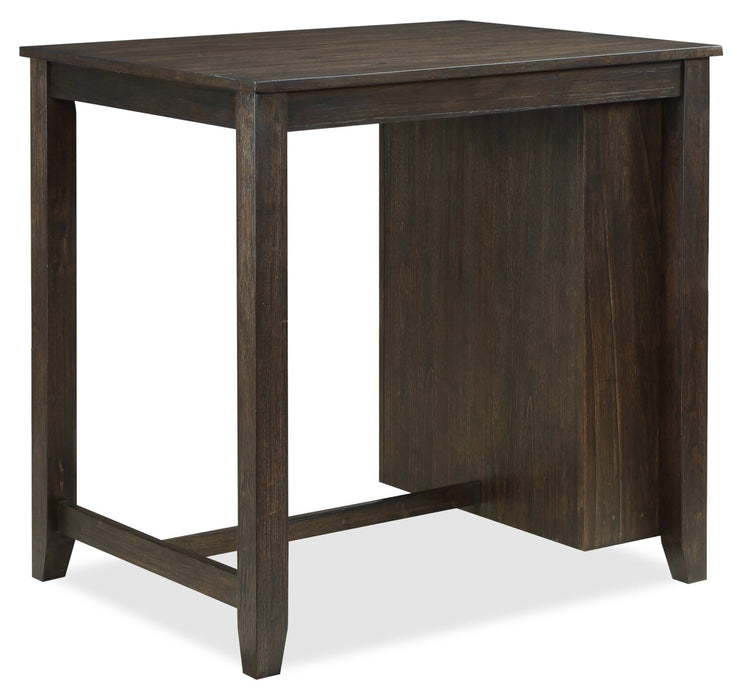 Lane 3pc Counter-Height Dining Set with Table & 2 Chairs, Built-in Shelves & USB, 36.5\"W - Brown