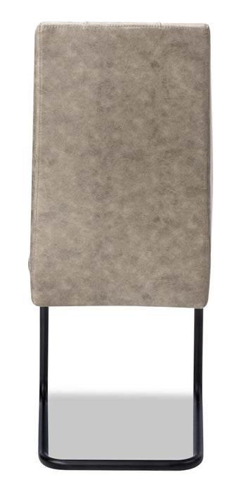 Heath Dining Chair with Vegan-Leather Fabric, Metal - Taupe